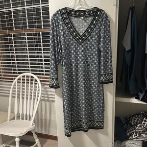 Elegant Blue Patterned Dress